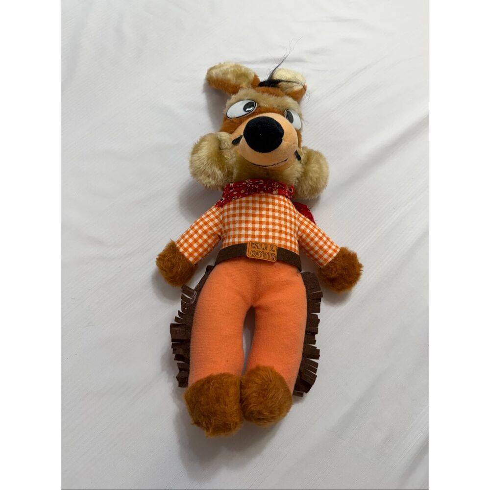 VTG 1971 Warner Bros Wile E Coyote Mighty Star Stuffed Plush 24” Cowboy Chaps